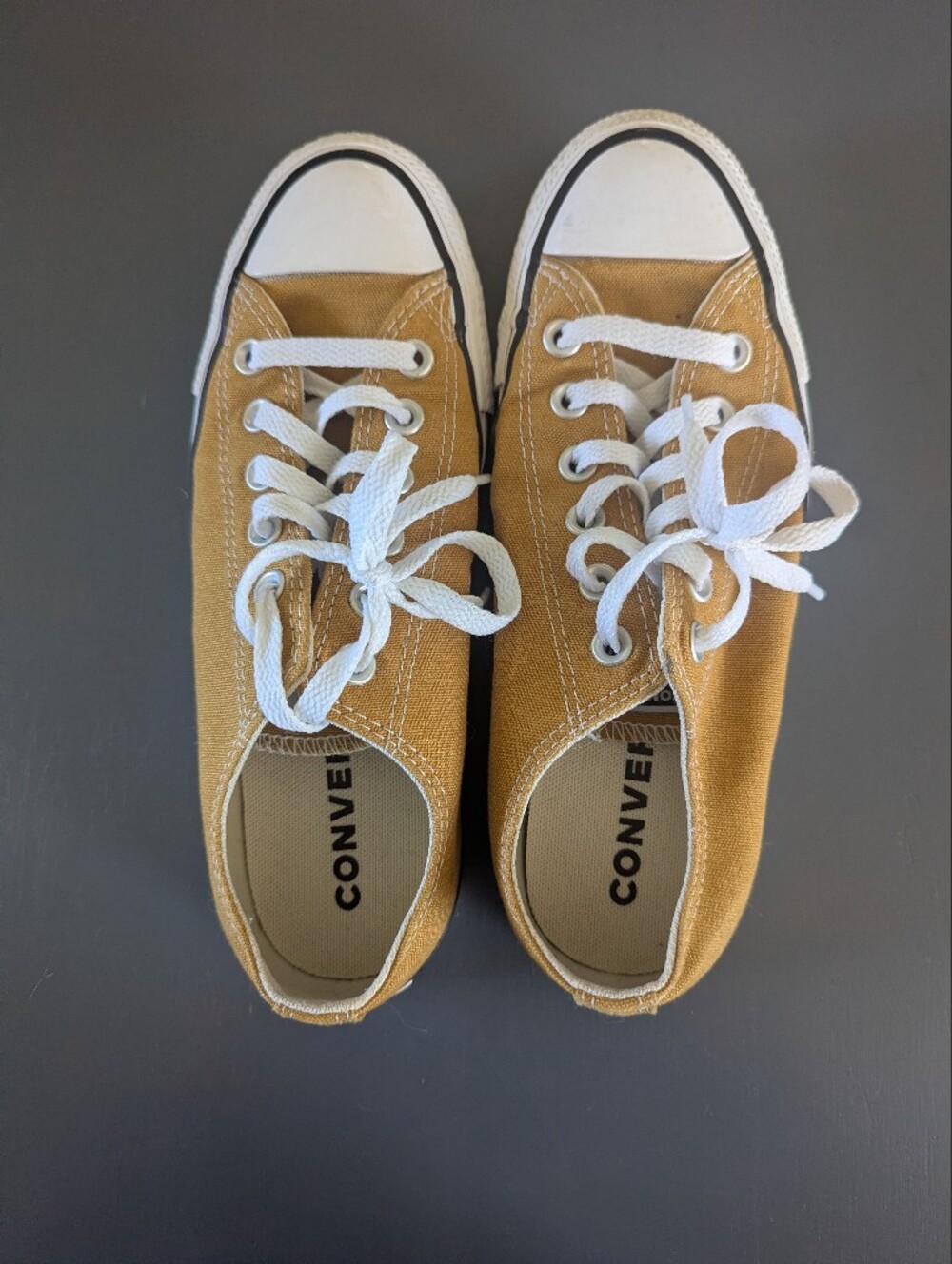 Converse Women's Low Top Canvas Sneakers in Mustard Yellow